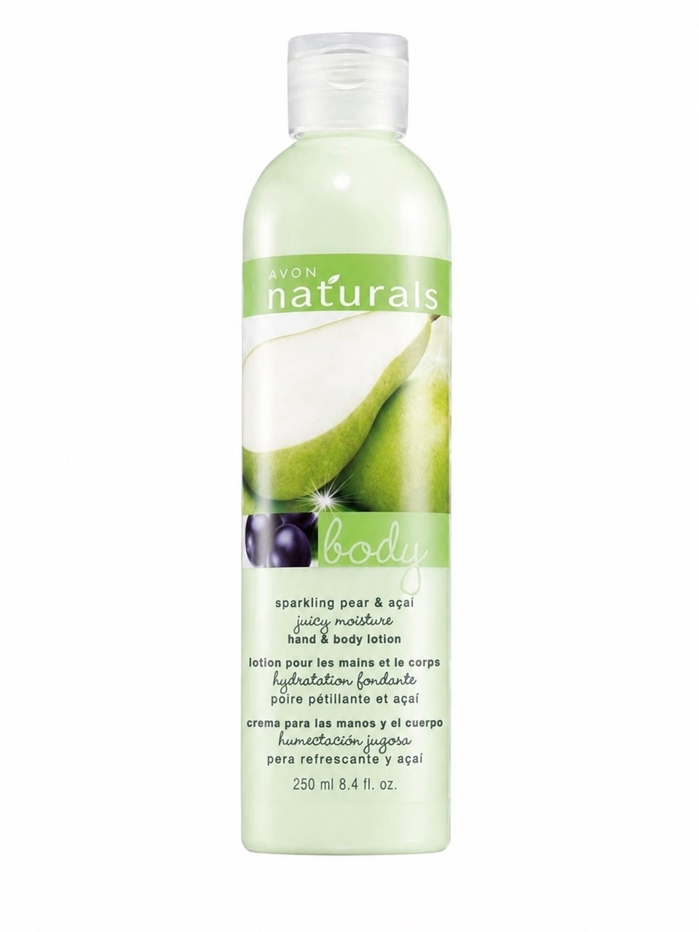 AVON NATURALS SPARKING PEAR & ACAI HAND & BODY LOTION 8.4 FL OZ (NEW WITH TAGS)